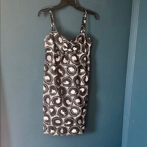 New York & Company Black and White Swirl Mini Dress